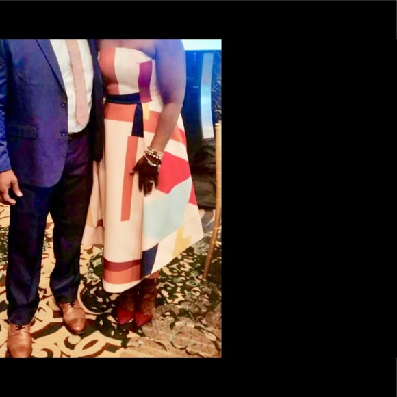 Gorgeous strapless dress multicolor. - Picture 3 of 8